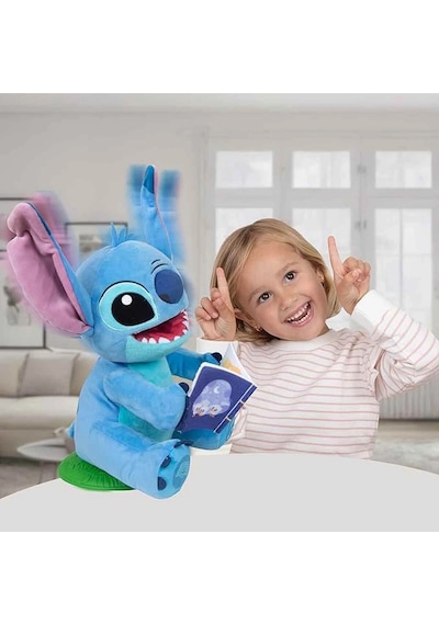 Sesli Karanlıkta Parlayan Masal Anlatan Stitch İnteraktif Peluş 34 Cm Mavi