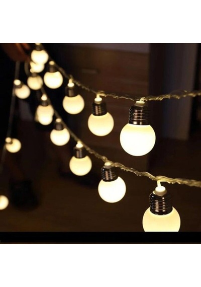 10 Mt Ip65 Dış Mekana Uygun Top Led Bahçe Aydınlatma Günışığı Amber