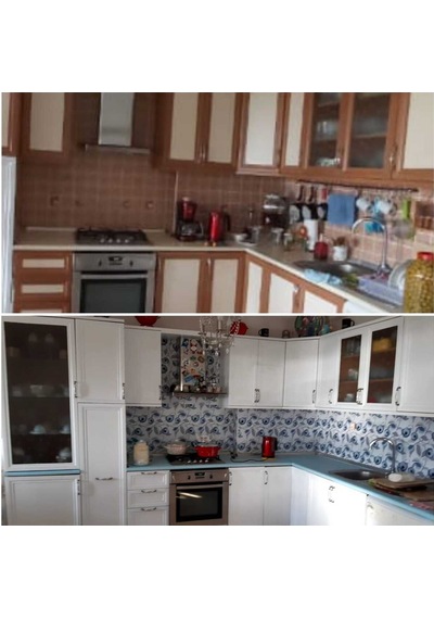 Mutfak Tezgah Arası Folyo Kendinden Yapışkanlı Kaplama Çiçek Desen 60cm X 100cm