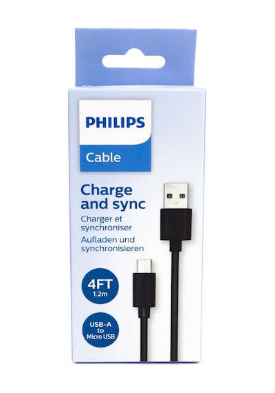 Philips Uyumlu DLC3541U USB-A Micro USB Şarj ve Data Kablosu 1.2M Siyah