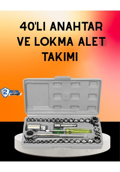 40 Parça Cırcır Lokma Anahtar Seti Profesyonel Kullanım