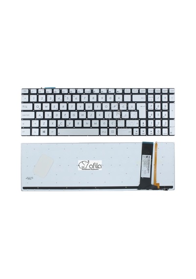 Asus Uyumlu N56 N550 Notebook Klavyesi - Silver - TR - Backlit