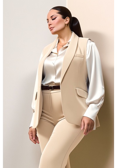 Hanezza Büyük Beden Kadın Siyah Casual -ofis Kombini Şıklık Ve Rahatlık Bir Arada Krem - 4035067 Krem Hanezza Büyük Beden Kadın Siyah Casual -ofis Kombini Şıklık Ve Rahatlık Bir Arada Krem - 4035067 Krem