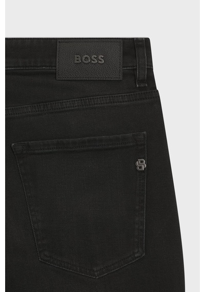 Boss Pamuklu Slim Fit Düz Paça Jeans Erkek Kot Pantolon 50568813 022 Siyah