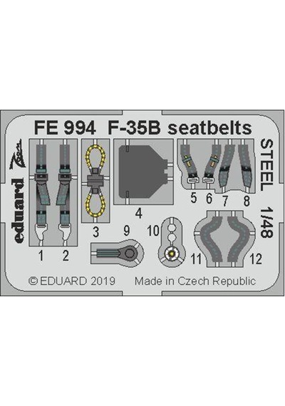 Eduard Fe994 1/48 Ölçek, F-35b Seatbelts Steel 1/48 Ölçek, For K