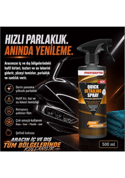 Menzerna Quick Detailing Spray Hızlı Cila 500 Ml Araç İç Dış Temizlik Oto Boya Parlatıcı Koruyucu