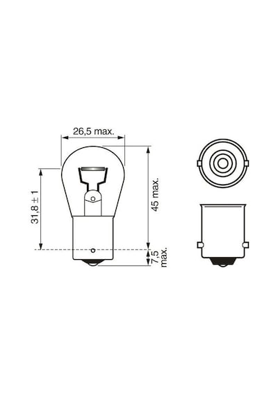 12 Volt 21 Watt Sinyal Stop Ampulu Lambası  93 Tek Duy Ampul 10ad