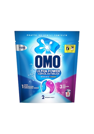 Omo Ultra Power Kapsül Deterjan Beyazlar Ve Renkliler 26 Yıkama X1 Diğer