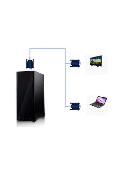 4567 Vga Y Kablo Çoklayıcı Switch Splitter Kablosu Çoklu Monitör
