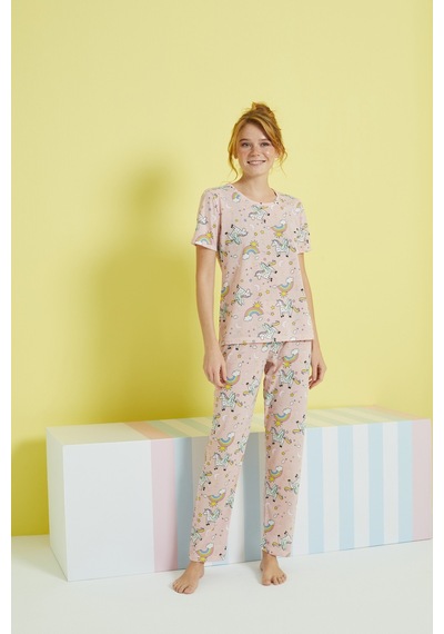 Siyah İnci Örme Pijama Takım 24107077 Çok Renkli