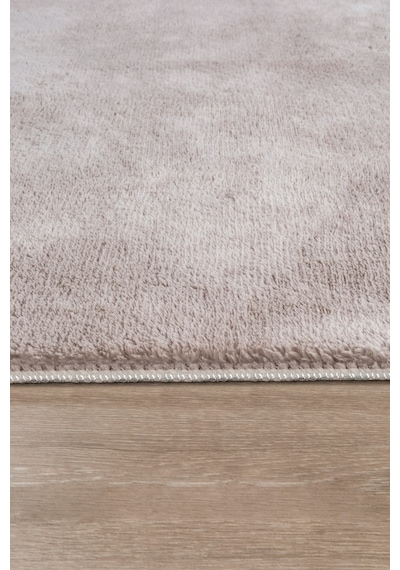 Vl Comfort Peluş Halı Gri Overloklu Kahverengi