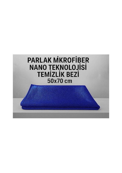 Parlak Mikrofiber Nano Teknoloji Temizlik Bezi 50x70 Mavi