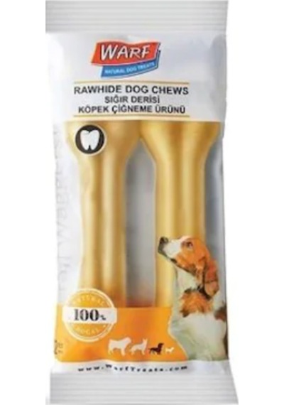Warf Sığır Derisi Natürel Köpek Ödül Kemiği 12.5 CM 2'li 100 G