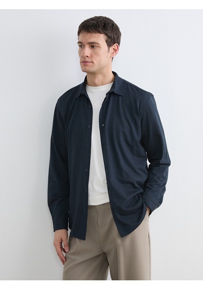 Lcw Vision Lacivert Regular Fit Erkek Dokulu Gömlek