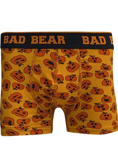 Bad Bear Pumpkin Hardal Balkabağı Desenli Erkek Boxer-Sarı