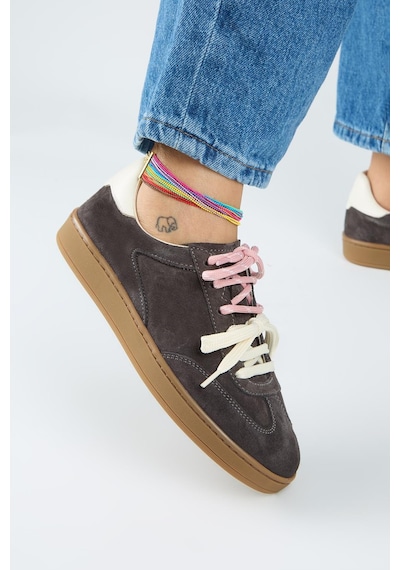 Manijero Krahe Barbella 2 Kadın Hakiki Deri Üç Ayrı Alternatif Bağcıklı Antrasit-ekru Sneakers Manijero Krahe Barbella 2 Kadın Hakiki Deri Üç Ayrı Alternatif Bağcıklı Antrasit-ekru Sneakers