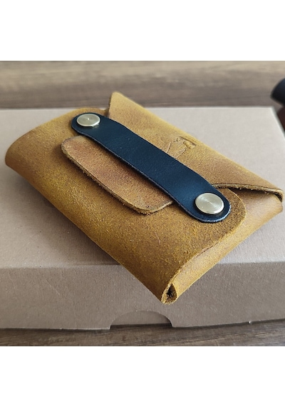 Sumerian Leather Craft Minimalist Deri Kartlık