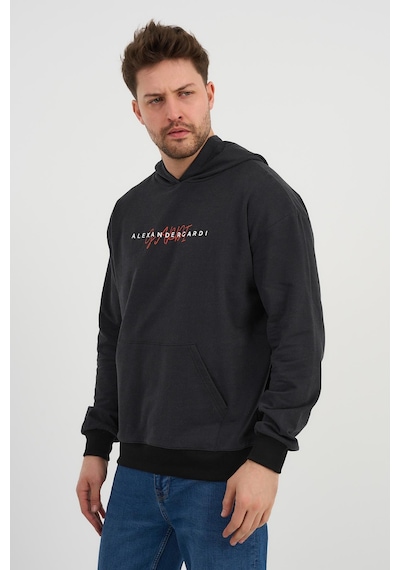 Alexander Gardi Alexandergardı Özel Unisex Baskılı Kapüşonlu Kanguru Cepli Sweatshirt Unx-0017602 Antrasit