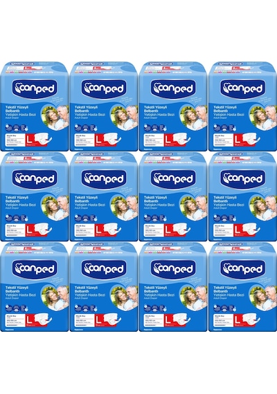 Canped Hasta Bezi Yetişkin Bel Bantlı Tekstil Yüzey Large 168adet L
