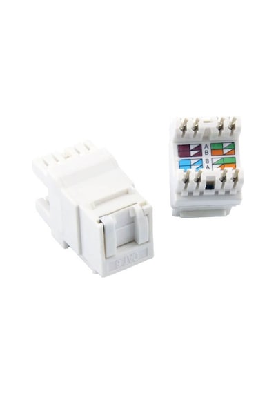 10 Adet - Rj45 Cat6 Utp 180 Derece Keystone Jack
