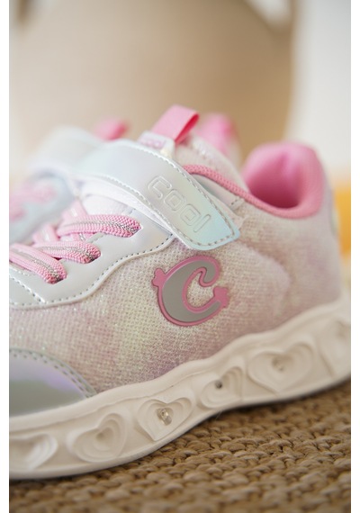 Daxtors Yuki Cırtlı Kız Çocuk Sneaker Spor Ayakkabı Gümüş