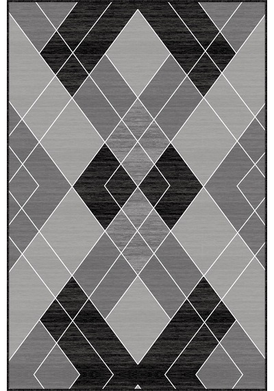 Koyu Gri Kaymaz Geometrik Kesme Rulo Özel Ölçü Yolluk Vh005