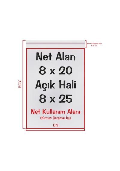 CarpCorn Şeffaf Bantlı Yapışkanlı Jelatin Poşet 8 x 20 + 5 CM - 8 x 25 CM 100 Adet