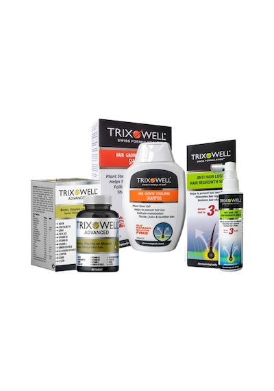 Trixowell Saç Dökülmesine Karşı Serum 60 ML + Şampuan 300 ML + Vitamin 60 Tablet