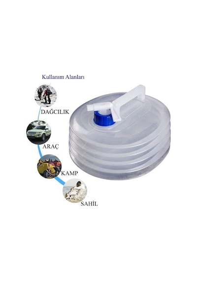 Musluk  Kapaklı Akordiyon Portatif 10 Litre Bidon Container Kova