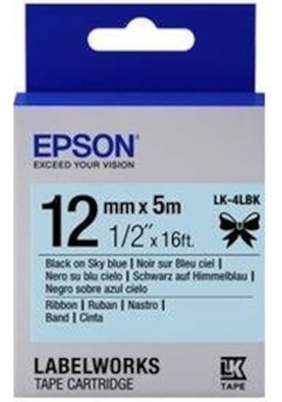 Epson LK-4YBF Flour Sarı Üzeri Siyah 12 MM 9 M Etiket