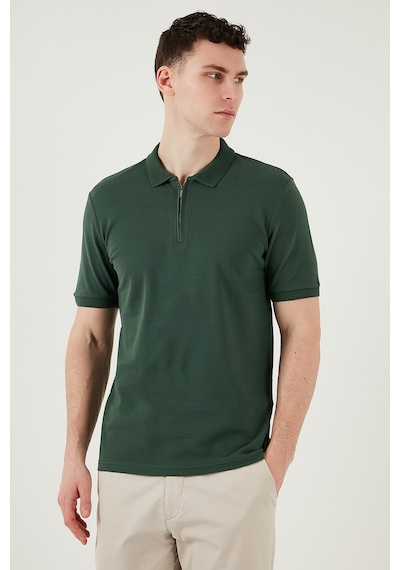 Buratti Pamuklu Regular Fit Yarım Fermuarlı Erkek Polo Yaka T Shirt 5903008 Nefti