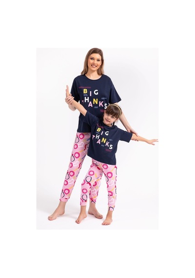 Rolypoly Big Thanks Lacivert Kadın Pijama Takımı 5274-29094 Lacivert