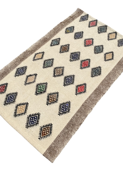 El Dokuma %100 Yün Küçük Kilim 67x108 Karışık Renkli Yün Kilim