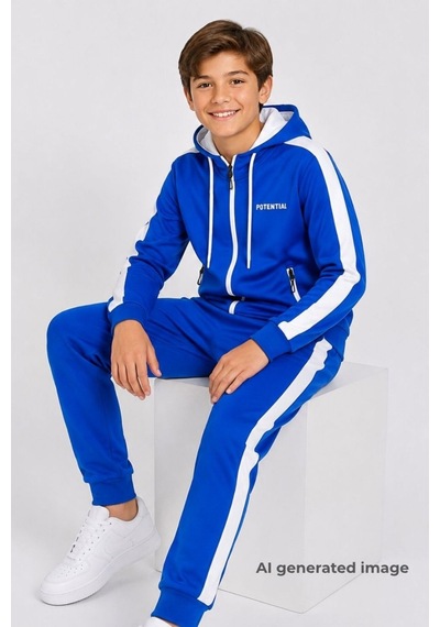 Pina Kids Erkek Çocuk Scuba Potential Kalın Şeritli Kapüşonlu Dalgıç Kumaş Eşofman Takımı Esf7026 Saks Pina Kids Erkek Çocuk Scuba Potential Kalın Şeritli Kapüşonlu Dalgıç Kumaş Eşofman Takımı Esf7026 Saks