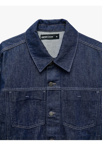 Koton Rahat Kalıp Pamuklu Uzun Kollu Klasik Yaka Çift Cepli Düğmeli Denim Ceket Raw 7wam50019nd 63x Koton Rahat Kalıp Pamuklu Uzun Kollu Klasik Yaka Çift Cepli Düğmeli Denim Ceket Raw 7wam50019nd 63x