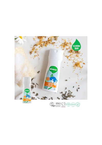 Siveno %100 Doğal Duş Jeli Sebum Dengeleyici Aynısefa Papatya Yeşilçay Vegan 300 ML