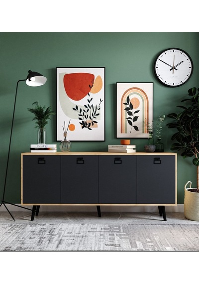 Mirza Modern Konsol 180 Cm Safir Meşe-antrasit
