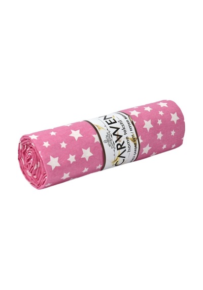 Çift Kişilik Ranforce Pamuklu Kumaş Lastikli Çarşaf Takımı Fuşya Yıldız 160x200 Cm