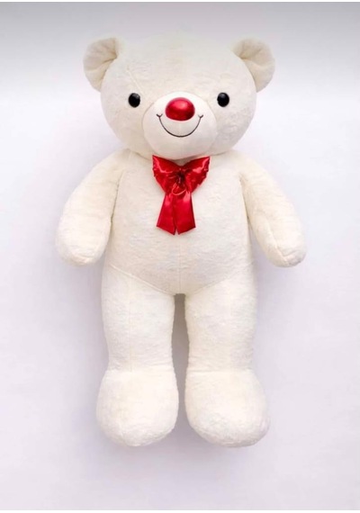 Büyük Papyonlu Ekru Ayı 110 Cm Sevimli Konforlu: Peluş Uyku Yastığı Ve Sarılma Arkadaşı Dekoratif Oyuncak