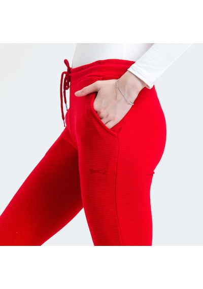 Slazenger POLL I Kadın Cepli Dar Paça Kırmızı Eşofman Altı