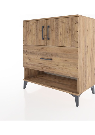 Hyperion Şifonyer Tek Raflı Tek Çekmeceli 2 Kapaklı 88x44x96 ... Çam