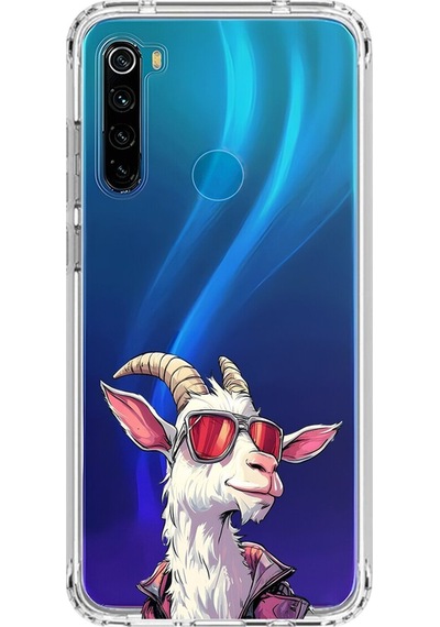 Xiaomi Redmi Note 8 Uyumlu Şeffaf Kılıf Cool Keçi Tasarımlı