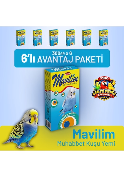 Mavilim Muhabbet Kuşu Yemi - 6 Adet 300 G