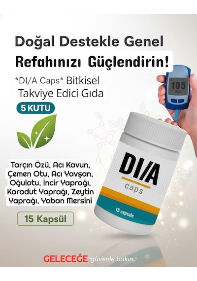 5 X 15 D.ı./a Takviye Edici Gıda Kapsülü / 1 Kutu Çay Hediyesiyle