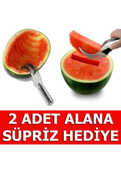 Kavun Karpuz Dilimleyici Bıçak Pasta Kek Kesme Meyve Bıçağı Gümüş