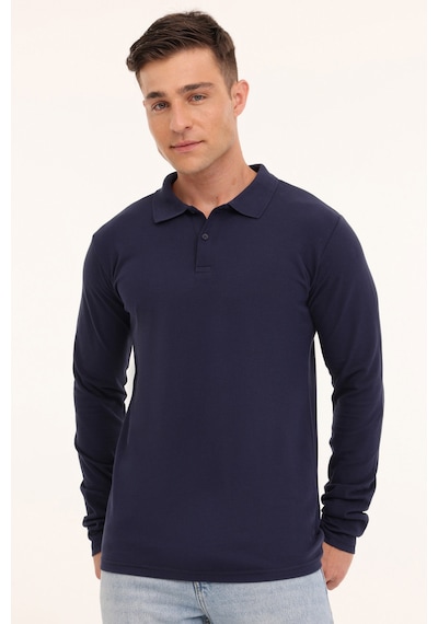 Kinetix Mb Sn329 Ukol Polo 4pr Lacivert Erkek Uzun Kol T-shirt Lacivert