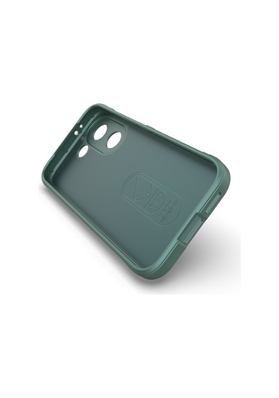 Xiaomi Poco X8 Pro Uyumlu Kılıf Esnek Tpu Oyuklu Arka Yüzey Tasarımlı Silikon Kapak Koyu Yeşil
