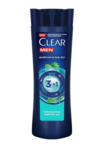 Men 3 İn 1 Şampuan &amp Amp Duş Jeli Ferahlatıcı Mentol Etkisi Saç Yüz Vücut İçin 350 Ml