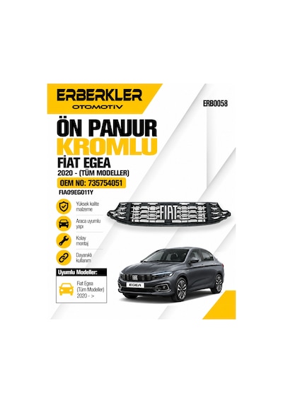 Fıat Egea On Panjur Kromlu Tm 2020- Oem No 735754051 Uyumlu Fıa09eg011y - Erb716
