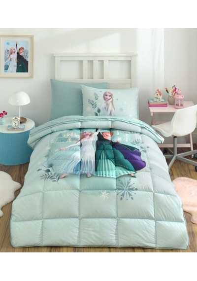 Özdilek Disney Uyku Seti Ranforce Tek Kişilik Mint Frozen Leaves Yeşil